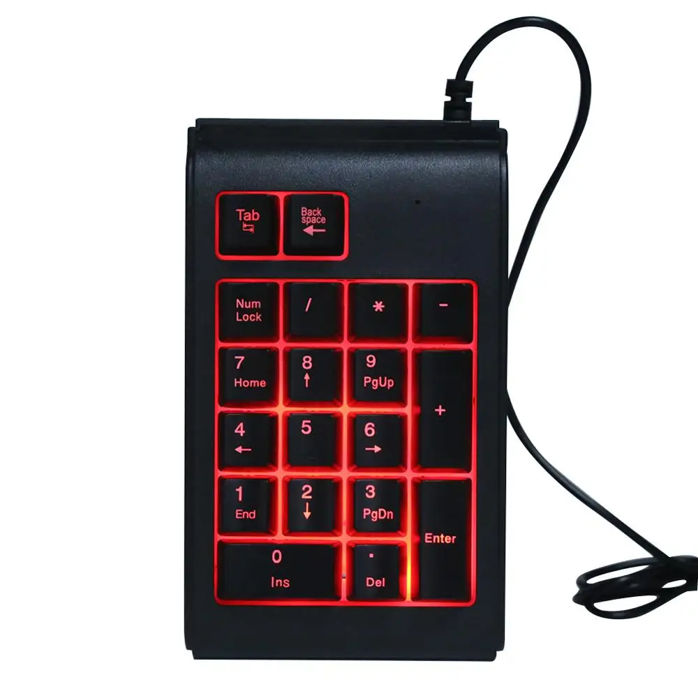19 клавиш USB Механическая Проводная цифровая клавиатура с подсветкой Клавиатура