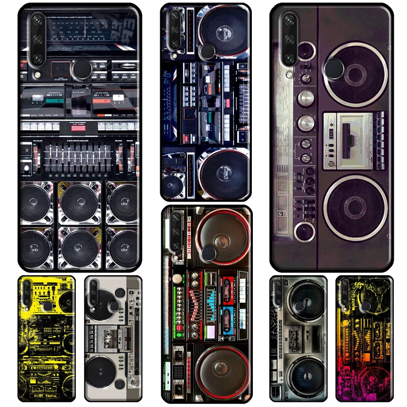 80s Retro Boombox Cassette Player For Huawei Nova 5T 2i Phone Case For Huawei Y5 Y6 Y9 Y7 2017 2018 2019 Y6P Y5P 2020 Cover
