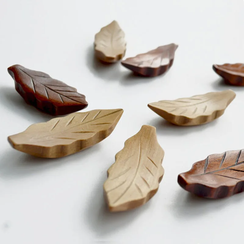 2 шт. деревянные подставки для столовых приборов в форме листа|Палочки еды| |
