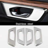 stainless steel car inner door bowl protector frame panel cover trim styling for honda cr v crv 2017 2018 2019 accessories 4pcs