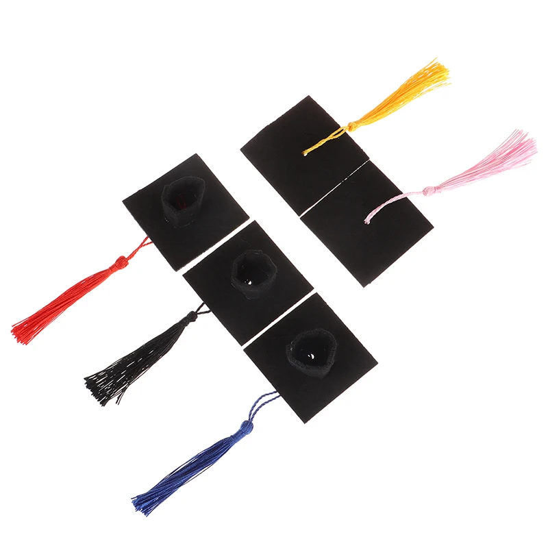

1pc Dollhouse Miniature Graduation Hat Doctoral Caps Doctoral Hats Costume Graduation Cap with Tassels For Doll House Decoration