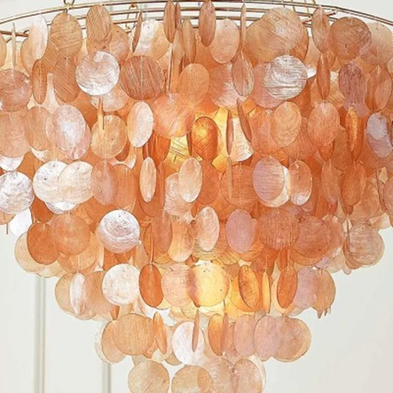 

Post modern white natural seashell pendant lamp fixture E27 Lights Shell lamps for bedroom home living room