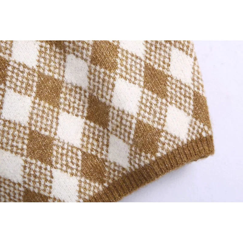 

Vintage Stylish Brown Argyle Patterns Camis Tops Women Sexy Fashion Straps Tops Female Chic Camisole