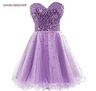 ANGESLSBRIEP милое короткое платье для выпускного вечера блестящее платье с блестками для выпускного вечера вечерние платья для выпускного вечера
