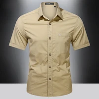 military shirt men summer short sleeve army cargo shirts men breathable casual solid pocket work shirt cotton camisa masculina