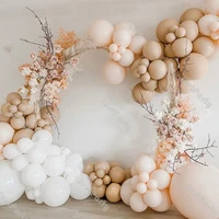 doubled nude blush balloon garland arch boho wedding decoration double apricot ballon white birthday party baby shower decor