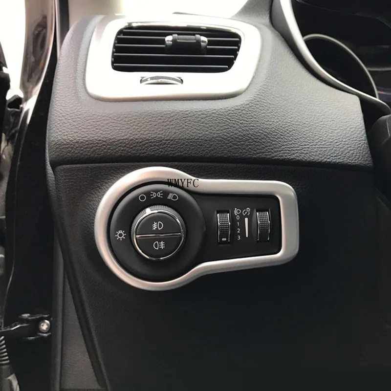 

ABS углеродное волокно для Jeep Compass 2017 2018 2019 2020 аксессуары для автомобильных фар регулировочная крышка переключателя отделка автостайлинг 1 шт...