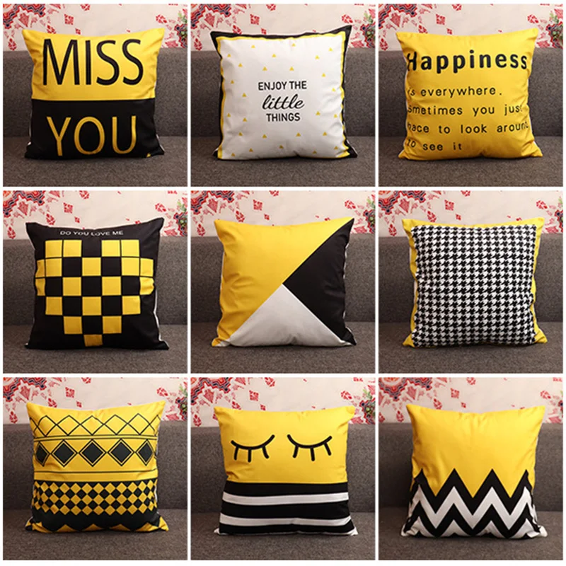 Наволочки для диванных подушек чехлы на подушки дома 45 х45 желтый цвет наволочка