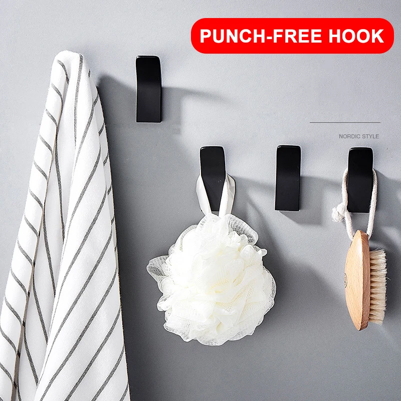 

5 Pcs Premium Adhesive Hooks Heavy Duty Wall Hooks Strong Adhesive Stick-on Towel Hook Bathroom KSI999