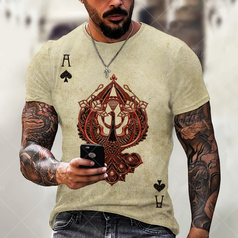 

2021 Summer New Style 3D Printing Playing Card Men's And Women's Casual T-Shirt Fashion Trend Young Handsome T-Shirt Top XXS-6XL