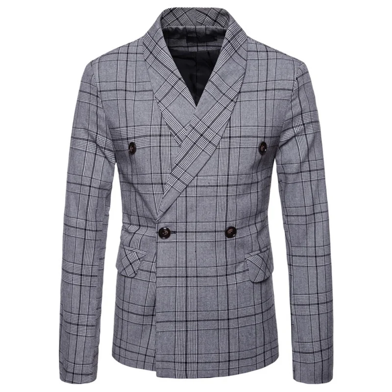 

Blazers and Men Jackets New Design Double Breasted Slim Fit Blazers Business Casual Men Suit Jackets tenis masculino