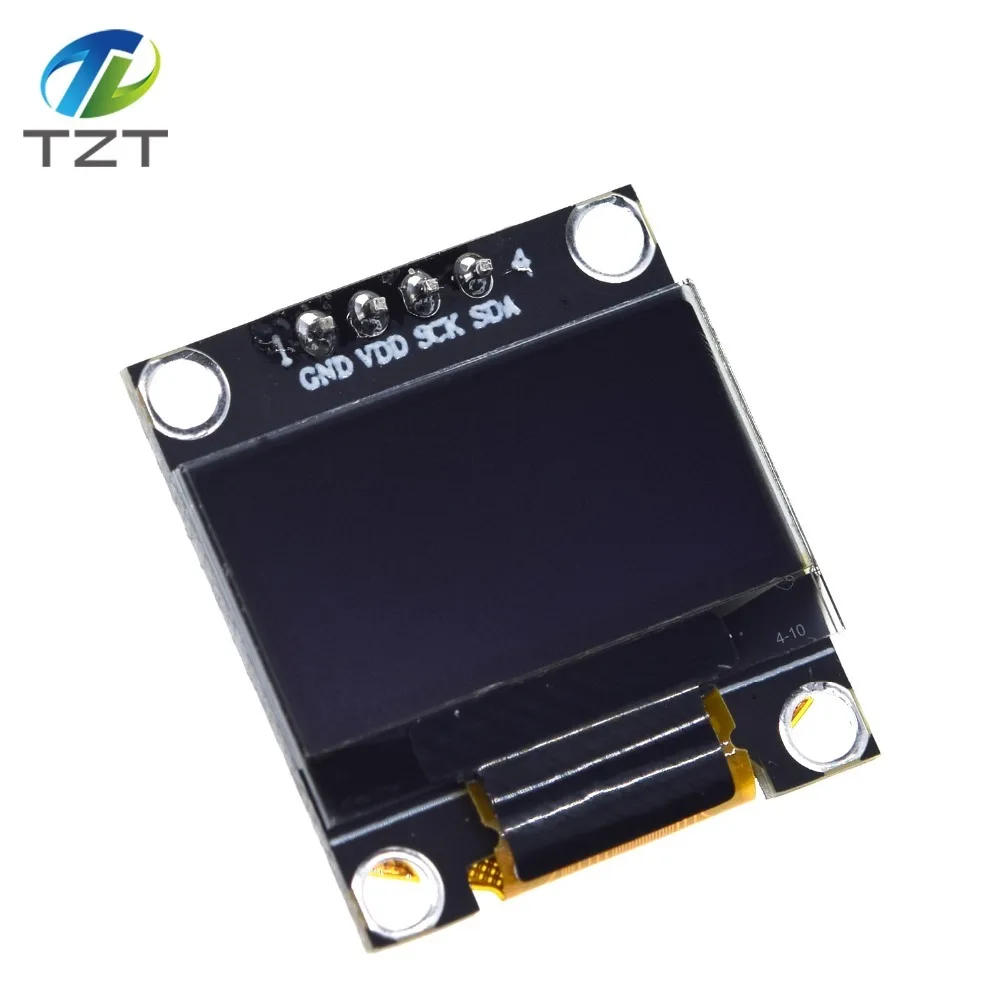 TZT 0.96 inch IIC Serial White OLED Display Module 128X64 I2C SSD1306 12864 LCD Screen Board GND VCC SCL SDA 0.96" for Arduino
