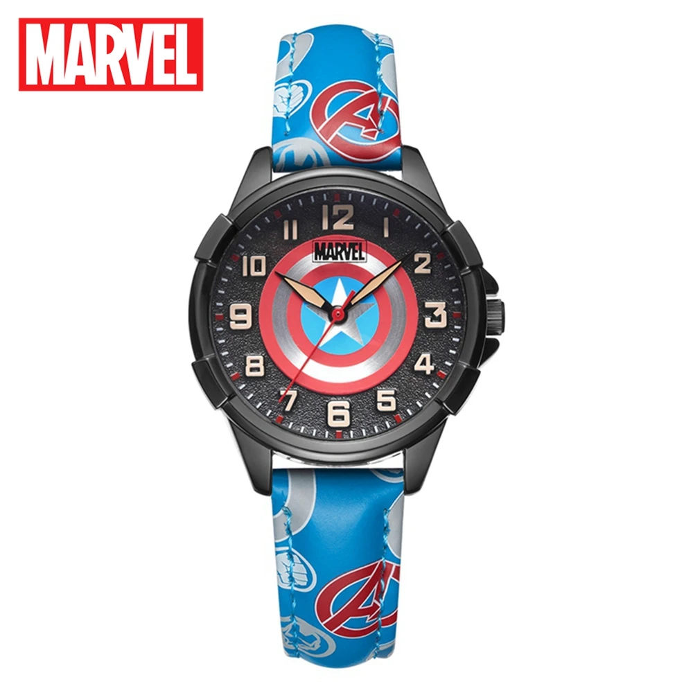 Мужские Кварцевые водонепроницаемые часы Captain America Spider для мальчиков детские