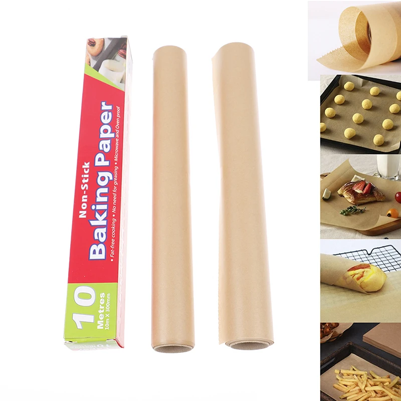 

Коврик для выпечки 5 м/10 м, лист, многоразовый устойчивый лист для духовки, маслостойкая бумага для выпечки, кухонная фотобумага, рулон антип...