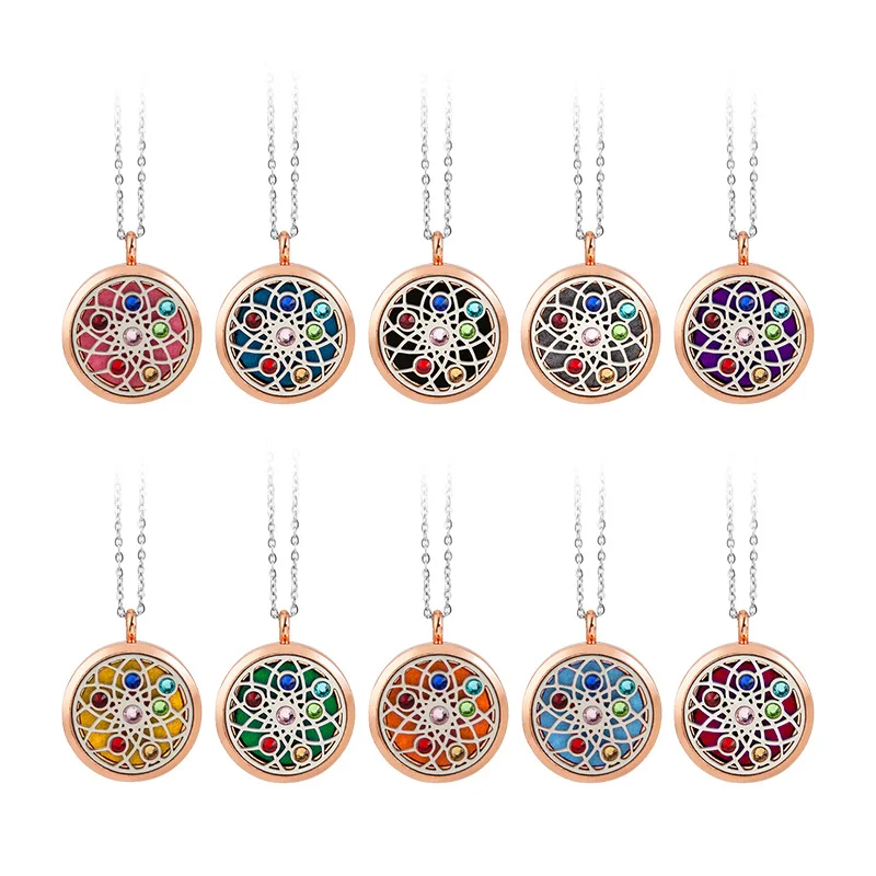 30 мм розовое золото ароматерапия диффузор ожерелье ювелирные изделия автомобиля