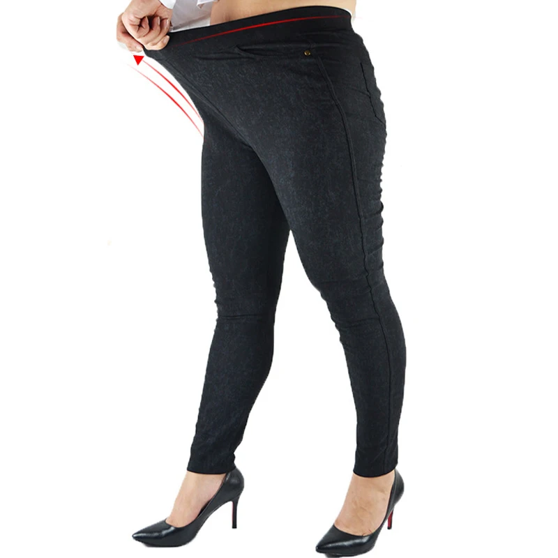 

Women Winter Warm pants Velvet Thick Trousers balck High Waist Elastic Middle aged Mother Stretch Straight Pants Plus Size 5XL