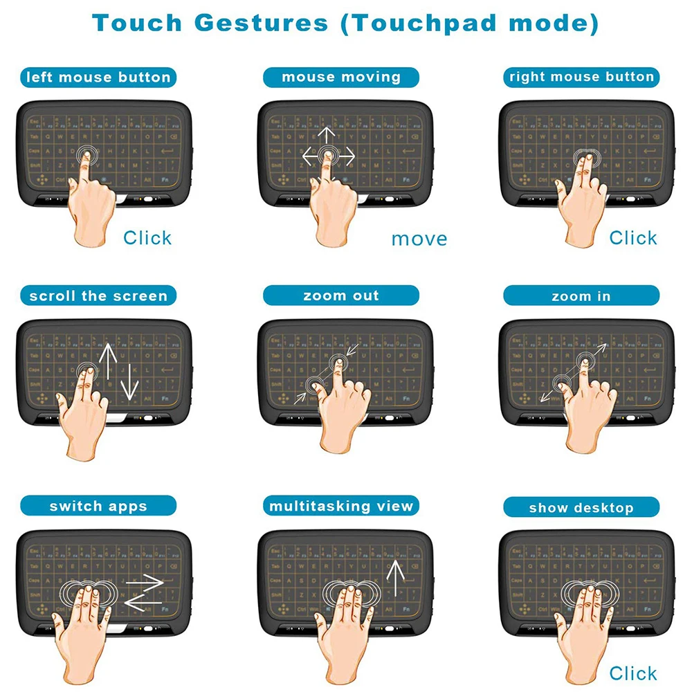 2 4 ГГц мини беспроводная клавиатура с подсветкой полноэкранная воздушная Мышь