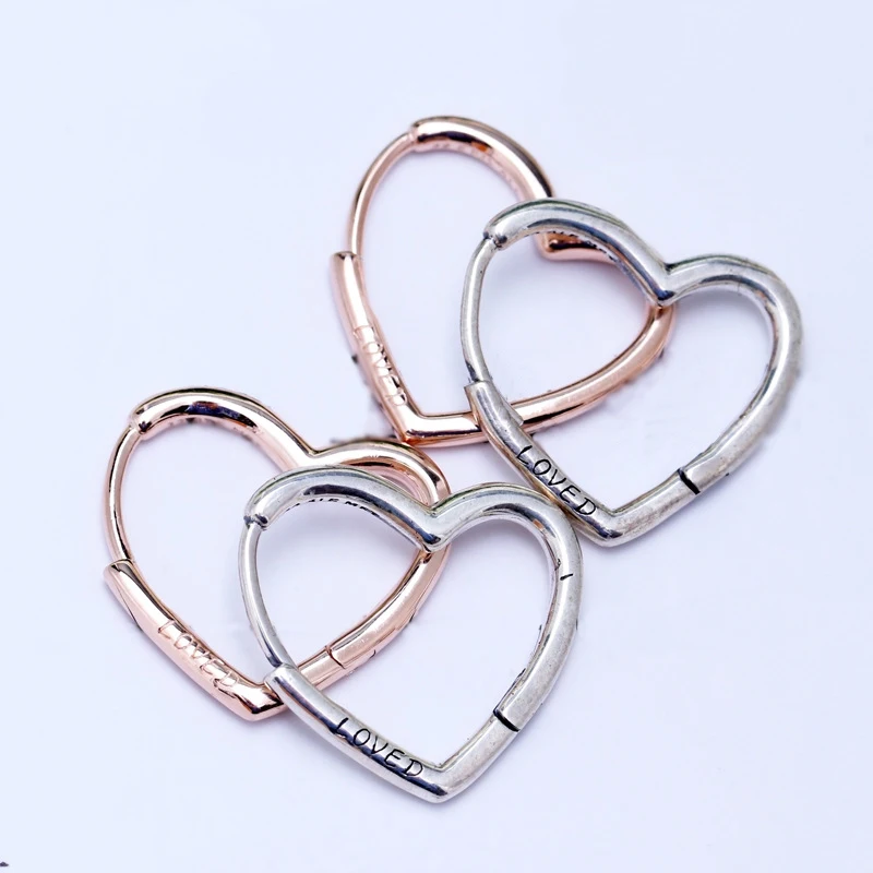 Женские серьги-кольца из стерлингового серебра 925 пробы два цвета 2 см/3 см подарок