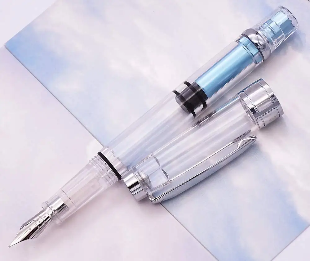 Ручка перьевая Прозрачная с крыльями Sung 3008 Модернизированная разноцветная