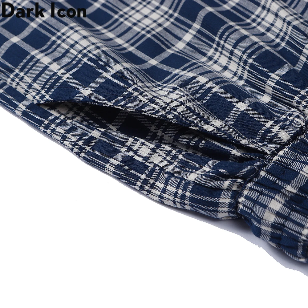 

Dark Icon Elastic Waist Plaid Shorts Men Summer Checkered Men's Shorts 4 Colors