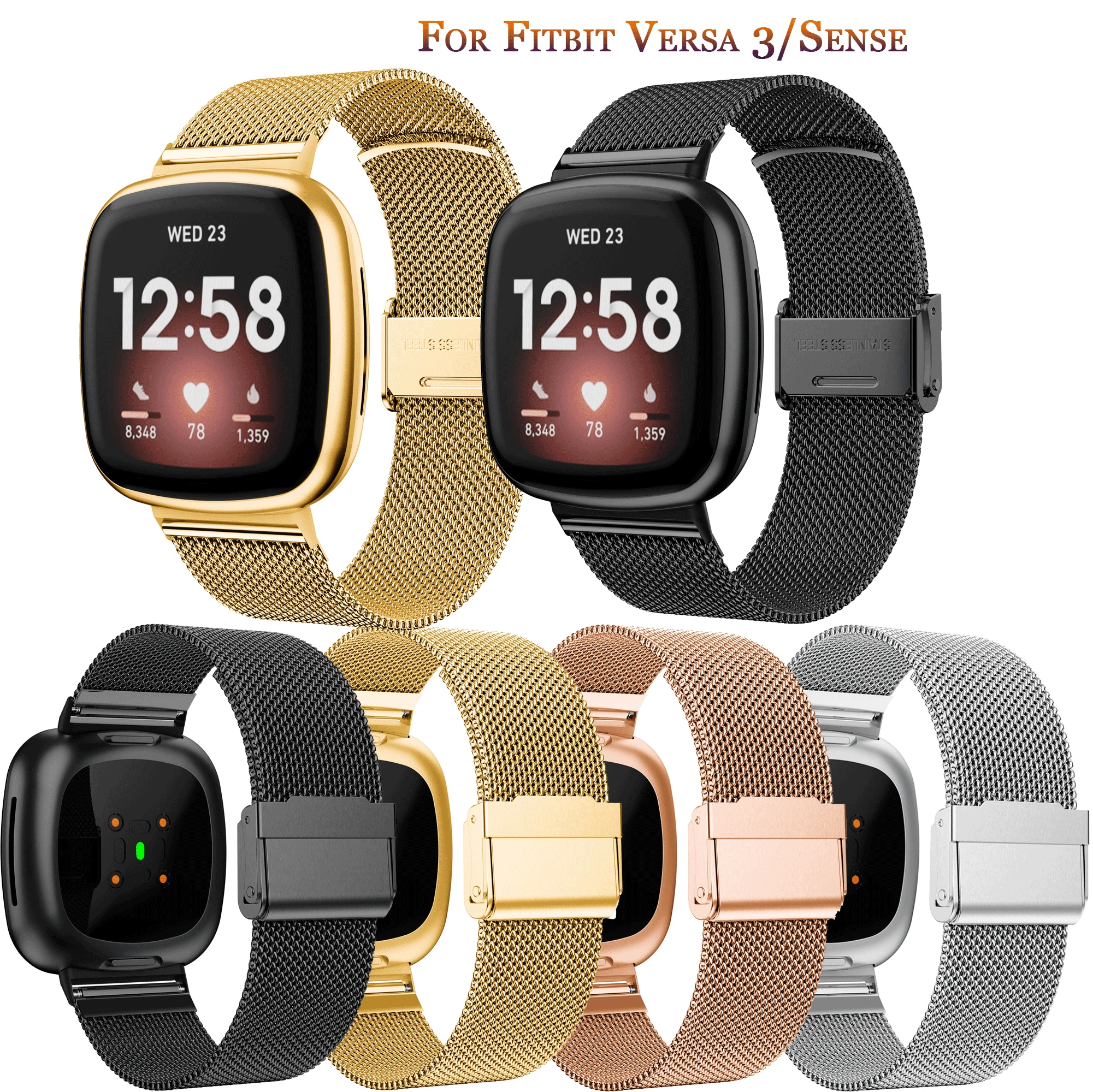 Strap For Fitbit Versa 3/Sense luxury Milan Bracelet Strap For Fitbit Versa3 sport Milan Fashion Strap Wristbands Accessory New