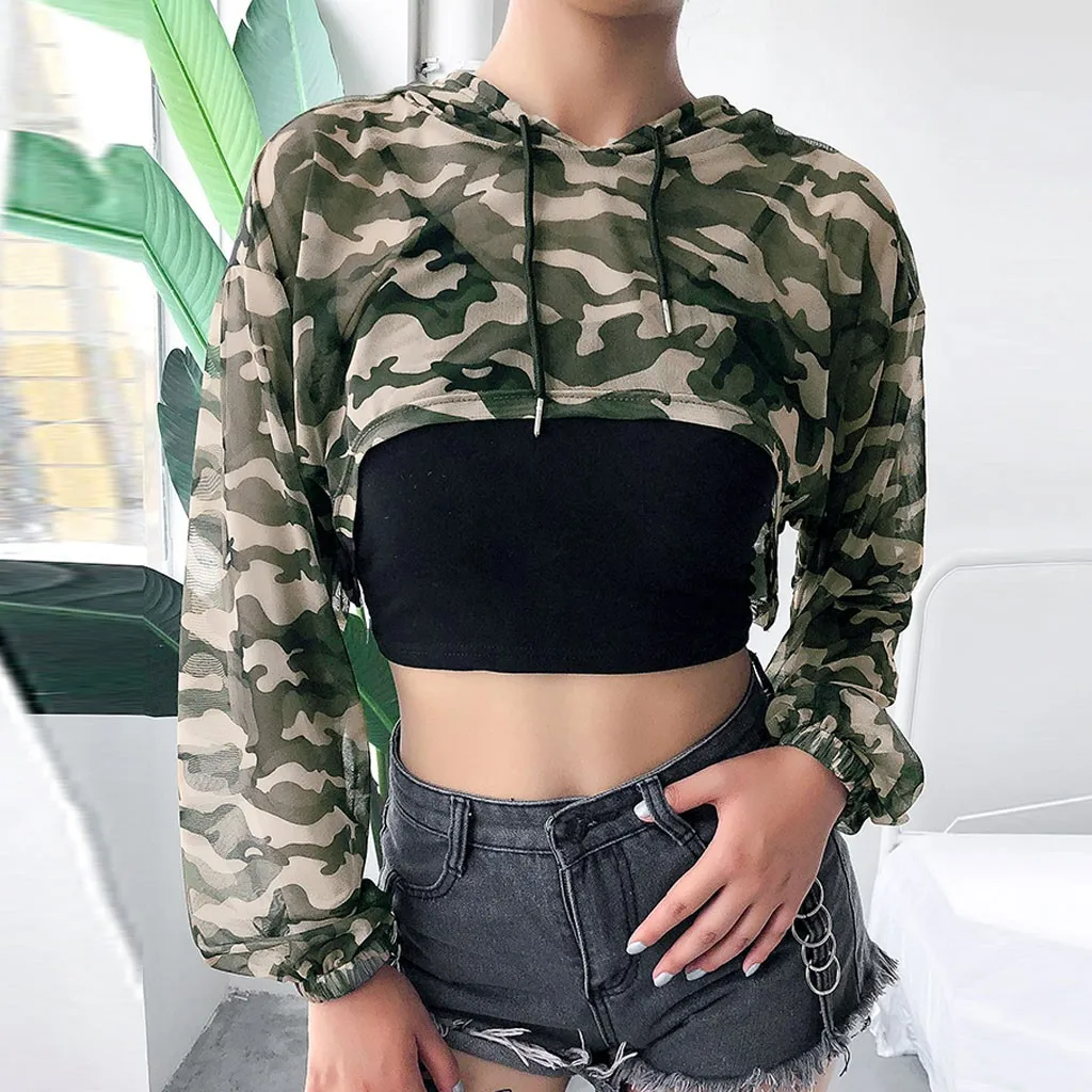 2020 Muqgew Новое поступление Модные Женские однотонные камуфляжные толстовки с