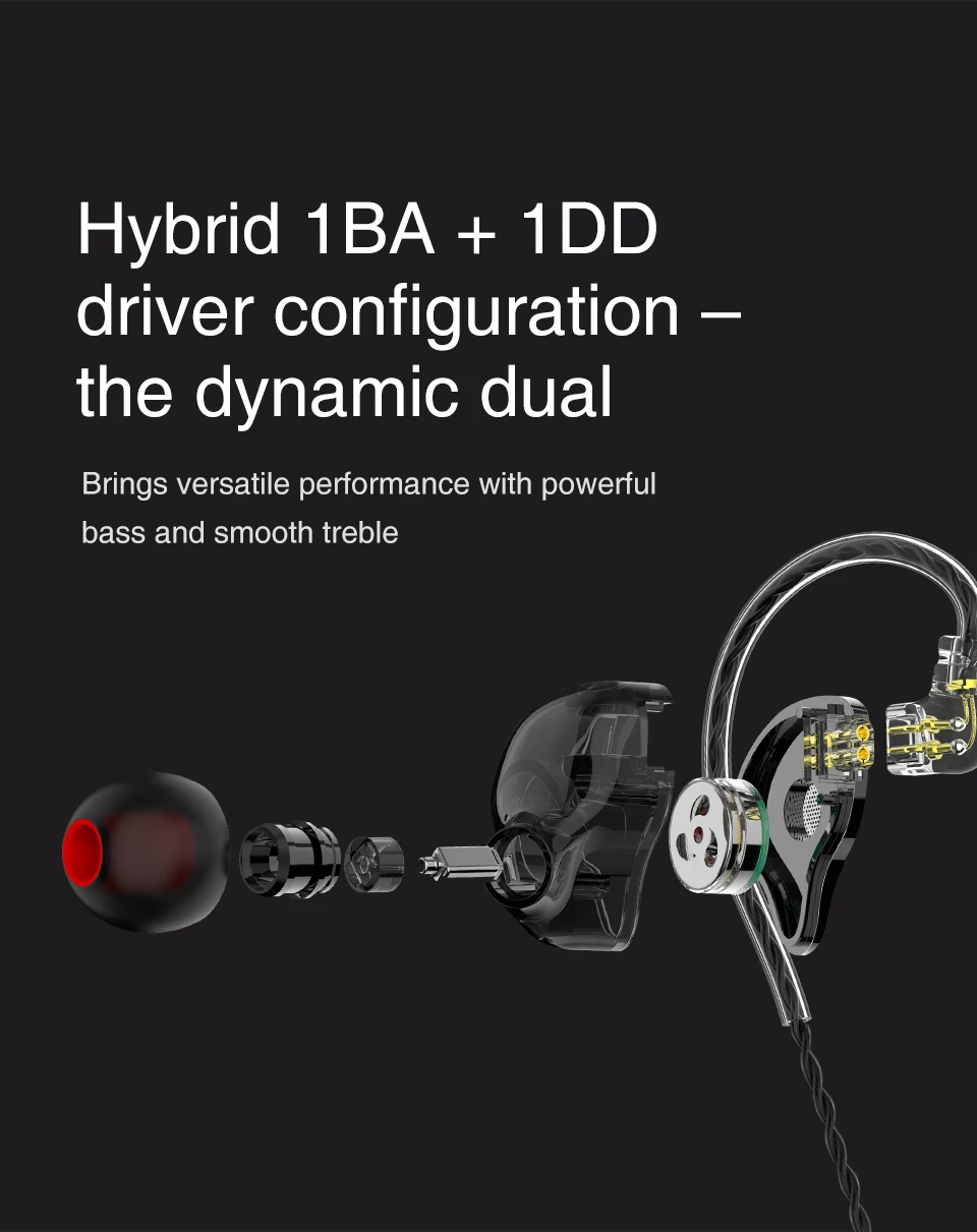 AK TRN ST1 1BA+ 1DD Гибридный Металлический наушник в ухо IEM HIFI DJ монитор для бега спортивные наушники ушные наушники гарнитура наушники BA5/v90