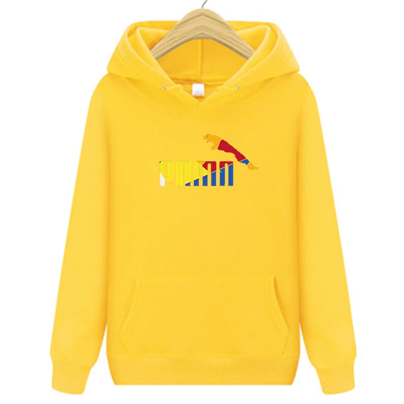 

Men's Fall and Winter Warm Polar Fleece Hoodie Printed Sportswear Men's Hooded Pullover Sportswear Hip Hop Sportswear