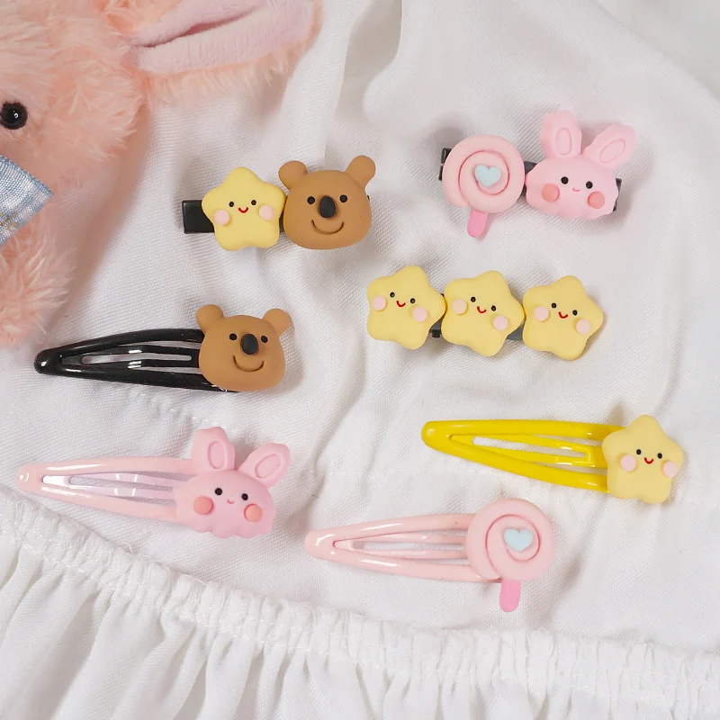 

Handmade Cartoon Cute Little Stars Rabbit Hairpin Japanese Sweet Soft Girl Lolita Side Clip BB Clip