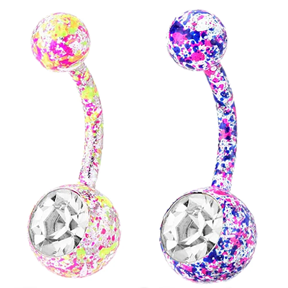 Ювелирные изделия для пирсинга тела блестящие стразы цветок висячие пупки