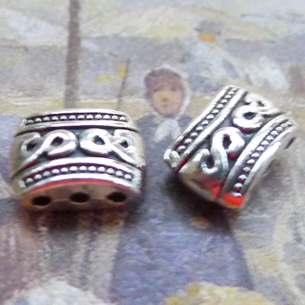 

Supplies For Jewelry Making Small Hole Beads Antique Silver Color 8x11mm 10 Pieces
