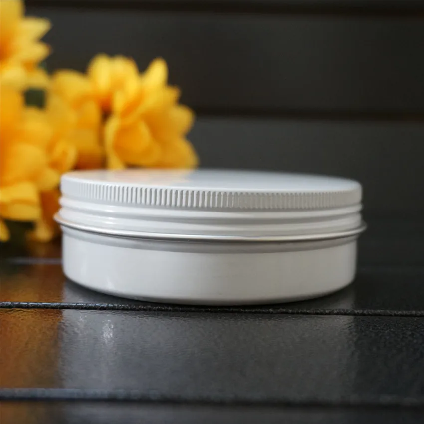 

10/15/20/30/50/60/80/100/150g White Empty Round Aluminum Box Metal Tin Cans Cosmetic Cream DIY Refillable Jar Tea Aluminum Pot