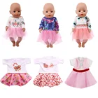 Удачи кукла розовой пряжи Единорог Над коленом, Рождественская юбка Fit 18 дюймов 43 см для ухода за ребенком для мам, гиперреалистичный Пупс, одежда, подарок на день рождения игрушка подарок