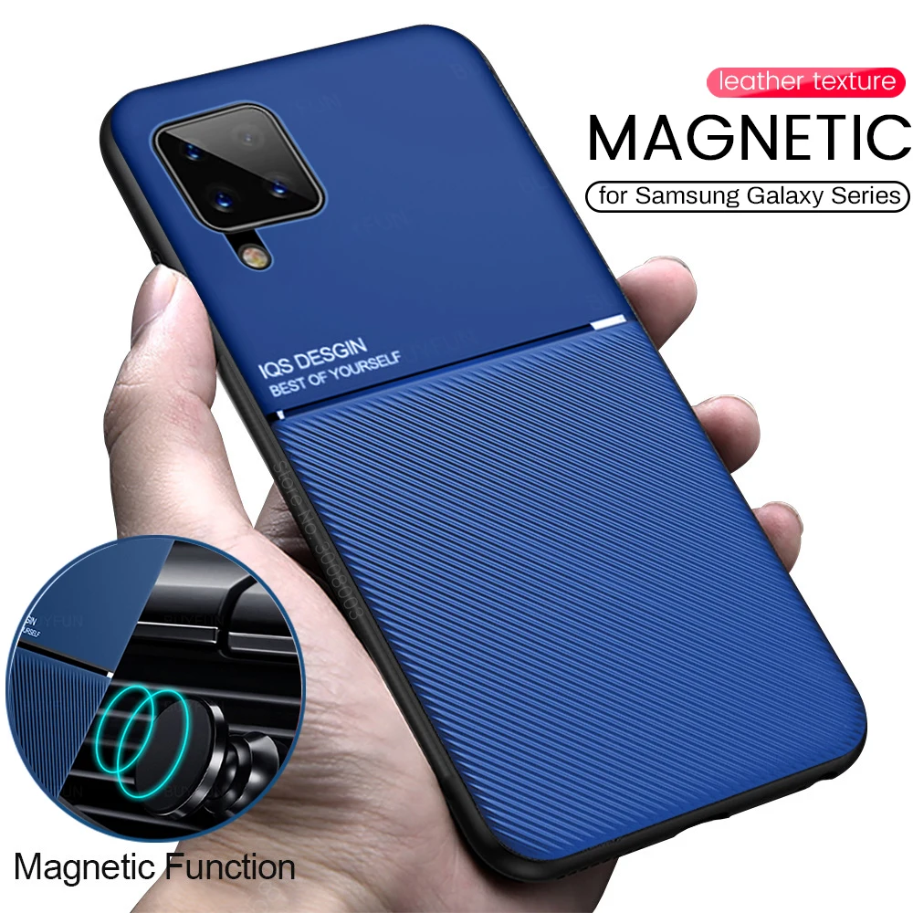 

samung a12 case leather texture phone casess for samsung galaxy a02s a02 a12 a32 a42 a52 a72 car magnetic holder protect coque