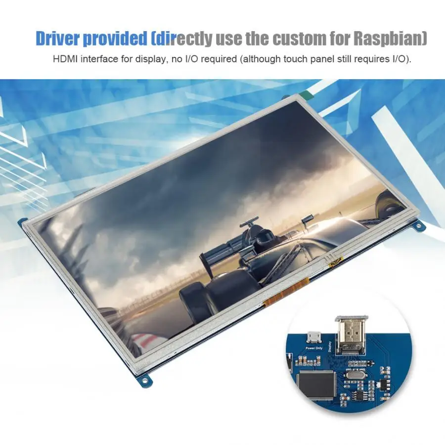 10 дюймов Подсветка ЖК дисплей TFT сенсорный Экран Дисплей для Raspberry Pi 4B с адаптером