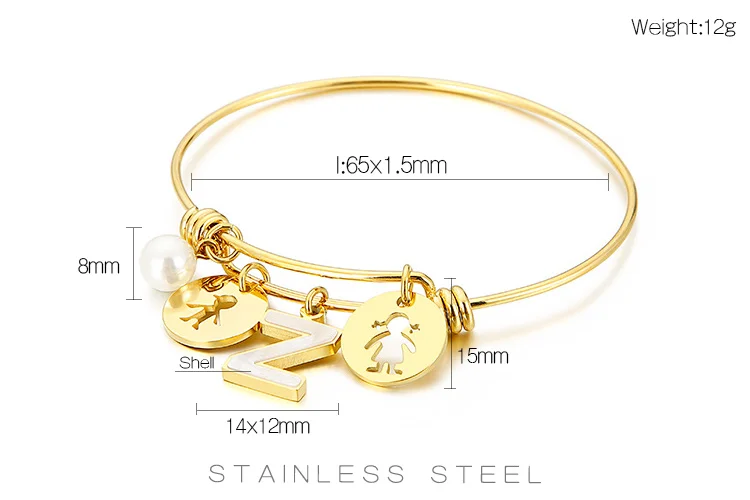 Нержавеющая сталь 26 Браслеты с буквами детская шарм браслеты и для женщин