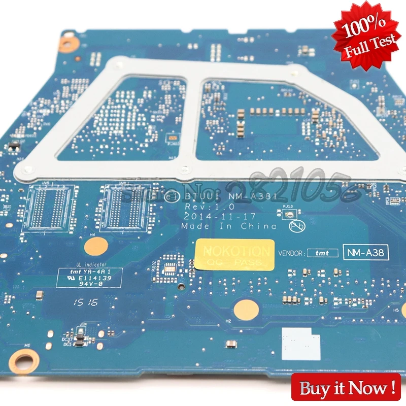 NOKOTION BTUU1 NM-A381 основная плата для lenovo yoga 3 14 Материнская плата ноутбука I3-5005U процессор DDR3L полный тест