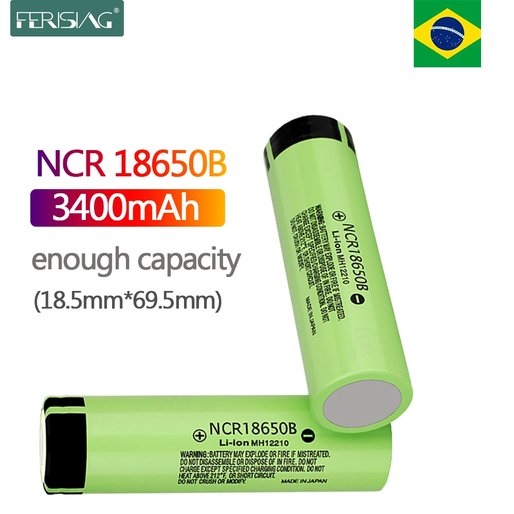 Зарядное устройство FERISING 18 5*69 5 мм Новый 100% оригинальный 18650 Батарея NCR18650B 3 7 v 3400