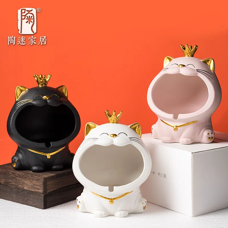 Милые украшения в виде животных короны и кота керамическая домашняя креативная