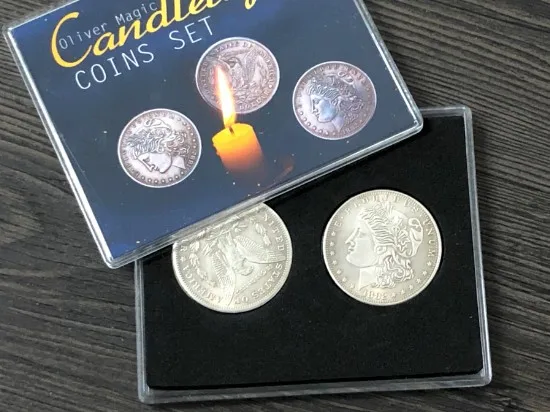Набор монет Candlelight (1 Флиппер монета + 1 Расширенная оболочка 3 доллар Моргана)