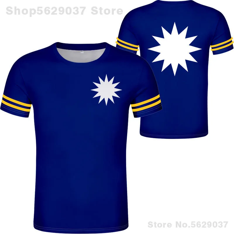 Nauru T Shirt Diy Free Custom Made Name Number Nru T-Shirt Nation Flag Nr Republic Naurun College Print Photo Logo Text Clothing