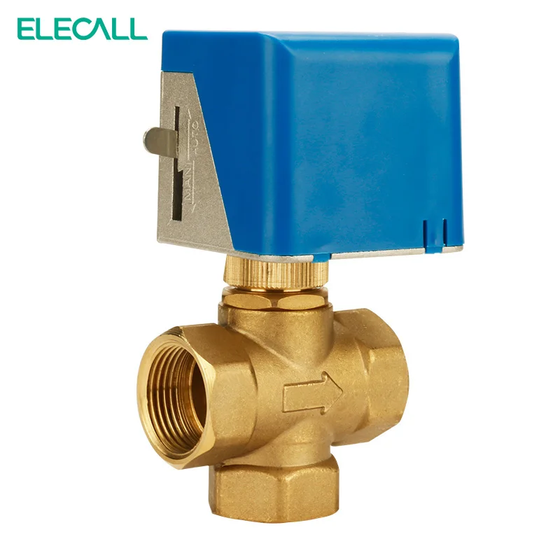 G1/2&quot 3/4 &quot 1&quot Brass 2way 3Way HVAC Fan coil Neutral Wire VA7010 Electrical Valve for Flow Control Tools High Quality 220VAC |