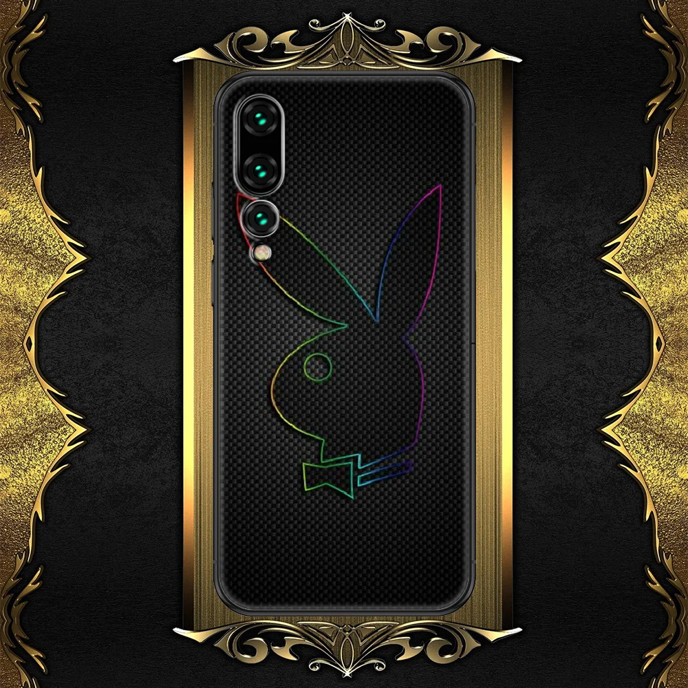 

Luxury Playboyes Phone case For Huawei P Mate P10 P20 P30 P40 10 20 Smart Z Pro Lite 2019 black pretty shell art bumper painting