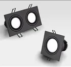 Встраиваемый двойной светодиодный светильник с регулируемой яркостью, COB 7 Вт, 9 Вт, 12 Вт, 24 Вт, Светодиодный точечный светильник, декоративный потолочный светильник, переменный ток 110 В, 220 В