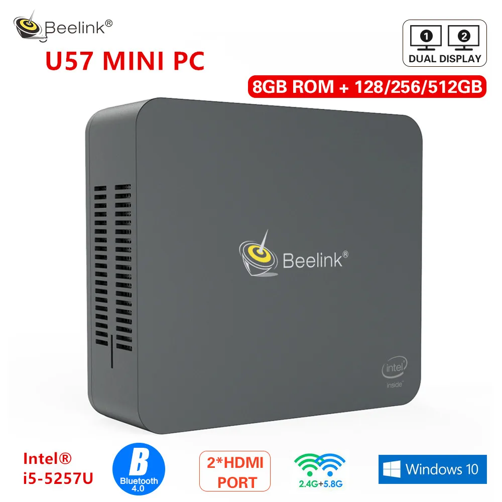 Мини ПК Beelink U57 bluetooth 4 0 Intel i5 5257U 3 1 ГГц 8 ГБ 256 1000 МБ LAN 2 + 5 Двойной Wi Fi USB поддержка Windows