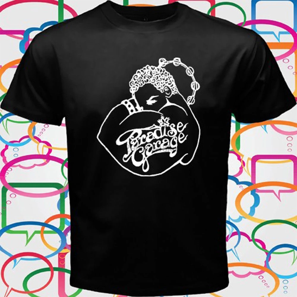 Paradise Garage логотип MenBlack футболка Размеры S до 3XL Удобная свободного покроя с