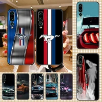 mustang logo phone case for huawei p mate p10 p20 p30 p40 10 20 smart z pro lite 2019 black silicone back fashion hoesjes tpu