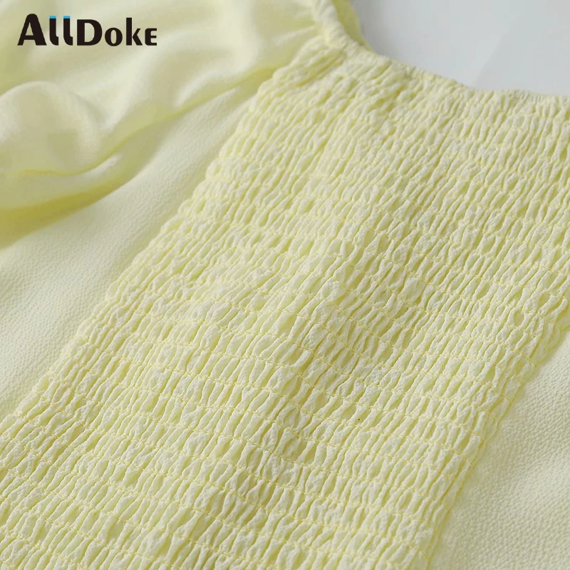 

ALLDOKE casual ruffles women blouse summer square collar half sleeve tops shirt office ol vintage ladies blouses blusas mujer