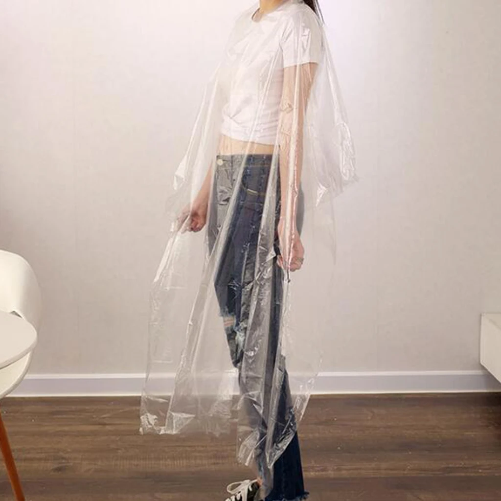 

200x Disposable Plastic Hair Cutting Cape Gown Barber Hairdressing Wrap Cloth