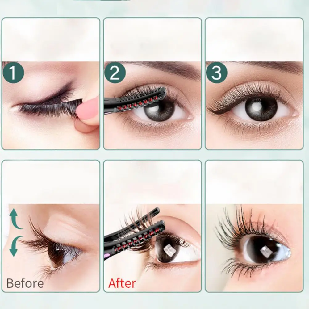 

Hot Electric Heated Eyelash Curler USB Charge Makeup Curling Kit Long Lasting Natural Lash Lifting Accessories Beauty Tools